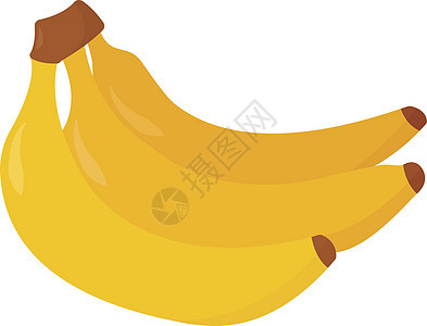白色背景上的新鲜香蕉插画矢量图片