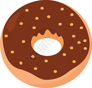 白色背景上的巧克力甜甜圈插画矢量面包蛋糕插图粉色奶油食物早餐小吃卡通片糖果图片