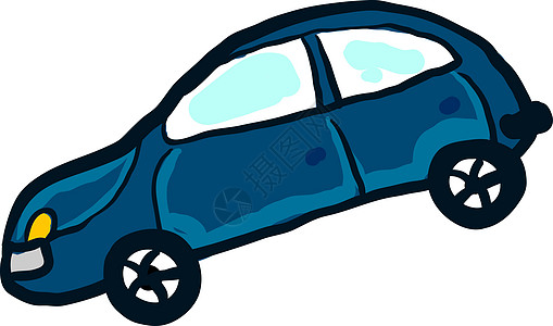 白色背景上的蓝色驾驶品牌车轮轿车运输窗户运动交通汽车旅行背景图片