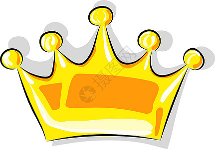 白色背景上的金色皇冠插画矢量公主金属王子宝藏王国艺术金子女王奢华插图图片