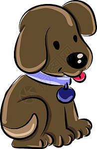 白色背景上的可爱小狗插画矢量艺术乐趣婴儿微笑卡通片宠物棕色吉祥物动物哺乳动物图片