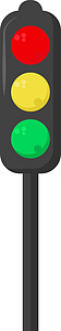 白色背景上的交通灯插图矢量警告城市安全信号绿色控制危险红绿灯街道运输背景图片