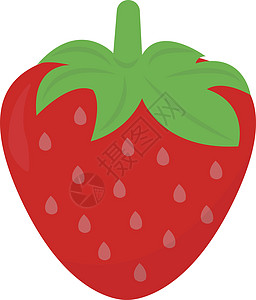 白色背景上的新鲜草莓插画矢量浆果绿色甜点插图水果叶子食物宏观红色图片