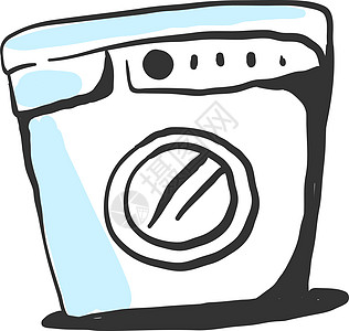 白色背景上的白色垫圈器具卫生洗涤剂电子插图洗衣店电气衣服机器图片