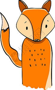 白色背景上的卡通玩具插图野生动物幼兽婴儿橙子绘画乐趣卡片荒野图片