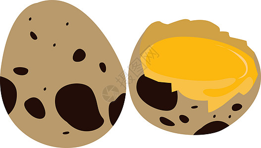 白色背景上的破蛋插图矢量卡通片绘画蛋黄蛋壳烹饪裂缝食物黄色动物营养图片