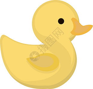 白色背景上的鸭子儿童橡皮孩子橙子淋浴婴儿玩具插图浴室黄色图片