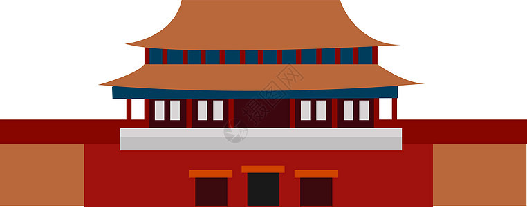 紫禁城旅行建筑学旅游卡通片历史性插图地标城市纪念碑国家图片