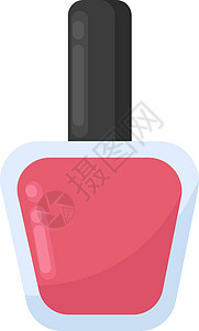 白色背景上的粉色美甲插画矢量插图女性沙龙化妆品艺术配饰液体魅力女士瓶子图片