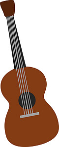 白色背景上的原声吉他插图矢量木头音乐细绳乐器声学流行音乐娱乐艺术岩石旋律背景图片