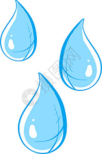白色背景上的水滴插图矢量环境眼泪液体雨滴蓝色图片