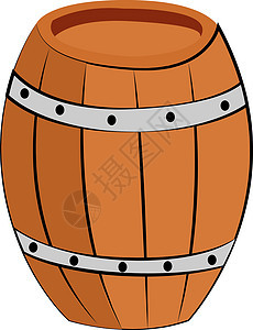 白色背景上的木桶插图矢量酒精地窖饮料酒吧卡通片液体啤酒橡木酒厂贮存图片