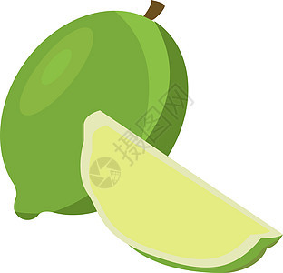 白色背景上的绿色水果圆圈食物热带果汁柠檬营养插图饮食图片