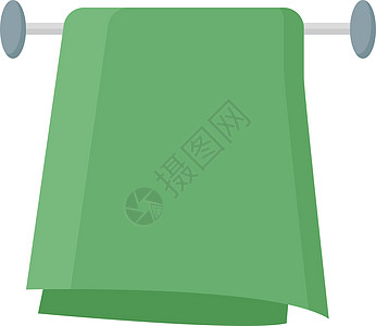 白色背景上的绿色洗衣店毛巾卫生棉布浴室纺织品酒店织物艺术房子图片