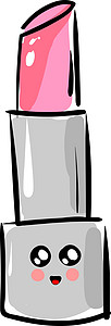 白色背景上的粉红色液体口红产品插图化妆品奶油女性魅力玫瑰粉色图片