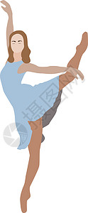 白色背景上的女舞者插画矢量图片