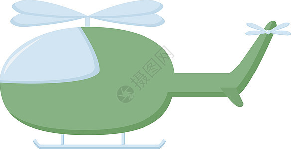 白色背景上的绿色飞机航空技术灰色机器插图直升机直升飞机航班螺旋桨背景图片
