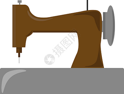 白色背景上的缝纫机插图矢量机器裁缝工艺缝纫乐器工厂蚀刻衣服手工黑色图片