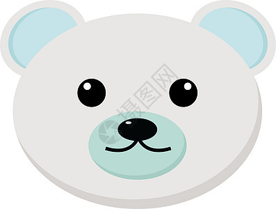 白色背景上的白熊插画矢量婴儿卡通片野生动物动物插图绘画艺术卡片蓝色背景图片