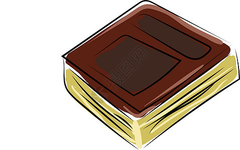 白色背景上的棕色空白精装图书馆插图文档教育小册子皮革艺术书签图片
