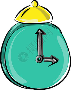 白色背景上的闹钟插图矢量圆圈警报工作手表唤醒小时商业图片