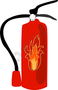 白色背景上的灭火器插图矢量情况标签灭火帮助红色灾难预防泡沫火焰危险图片