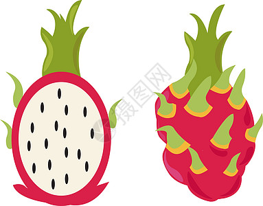 白色背景上的火龙果水果红色粉色情调甜点饮食素食主义者健康热带艺术图片