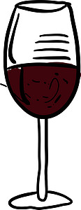 白色背景上玻璃插图矢量中的红酒庆典杯子酒精饮料酒杯红色酒吧液体餐厅酒厂图片