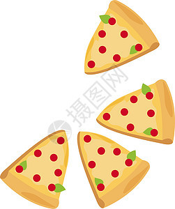 白色背景上的披萨切片插图矢量小吃菜单餐厅食物营养午餐香肠送货美食图片