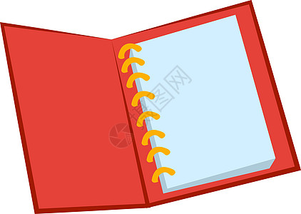 白色背景上的红色丝带笔记乐队松紧带笔记本日记商业记事本空白背景图片