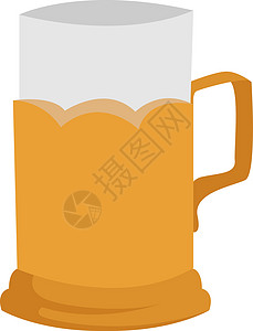 白色背景金子酒精菜单液体玻璃啤酒黑色黄色杯子插图图片