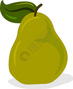 白色背景上的梨饮食插图标签绿色叶子食物花园水果绘画艺术图片