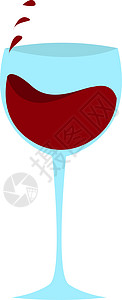 白色背景上的红酒插画矢量酒吧玻璃饮料餐厅红色杯子绘画插图酒厂液体图片