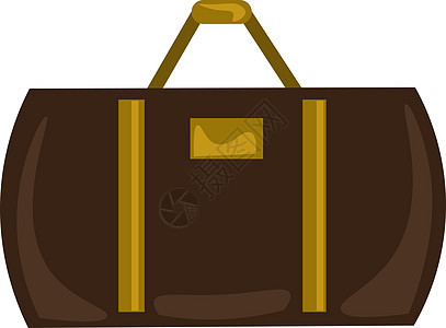 白色背景上的棕色旅行行李旅游假期手提箱运输皮革古董案件航程图片