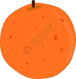 白色背景上的扁平果汁插图叶子热带橙子收藏水果饮食食物绿色图片