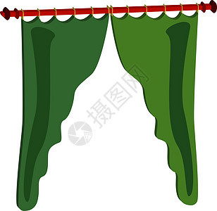 白色背景上的绿色天鹅绒丝绸材料海浪仪式织物丝带纺织品横幅艺术图片