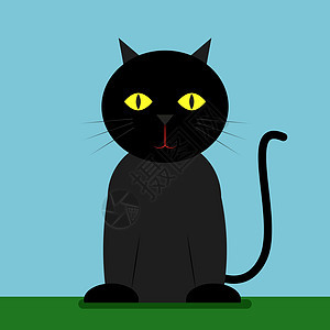 白色背景上的黑色尾巴猫科动物动物生物插图艺术卡通片宠物小猫灯笼图片
