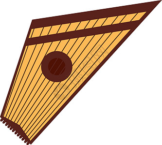 白色背景上的竖琴木头艺术音乐国家乐器声学文化旋律细绳图片