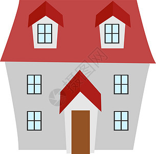 白色背景上的大房子插画矢量商业窗户财产销售家庭别墅建筑公寓框架投资背景图片