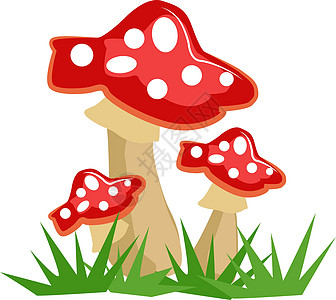白色背景上的设计元素漫画全景菌类按钮卡通片植物营养红色图片