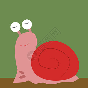 白色背景上的小蜗牛插画矢量动物群螺旋漫画花园微笑卡通片昆虫动物鼻涕虫乐趣图片