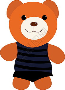 白色背景上的泰迪熊插画矢量玩具童年棕色幸福婴儿毛皮哺乳动物野生动物艺术动物图片