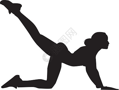 一个女人的剪影伸展腿筋插图图片