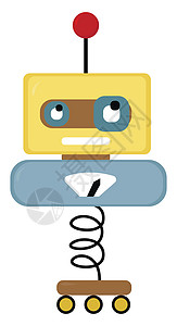 白色背景上的黄色机器人游戏艺术技术快乐电子人太空人机器电脑卡通片小说图片