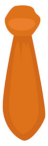 橙色男子领带 插图 白底矢量图片