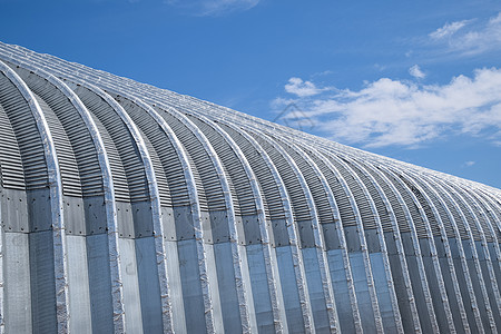 波纹镀锌铁皮机库 施工车库海浪建筑学控制板仓库天花板建筑安全贮存场地图片