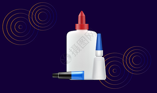 在抽象背景上模拟胶水包的插图瓶子化妆品火焰品牌产品塑料药品蜡烛液体管子图片