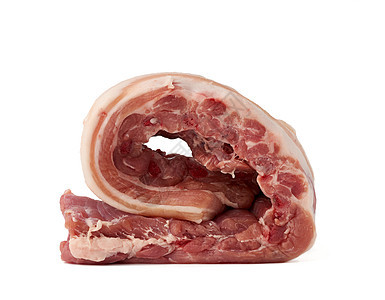 带脂肪层的肋骨上的猪肉生肉图片