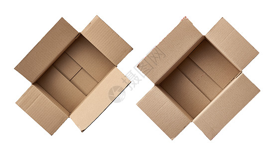 用于运输货物的空棕色纸板纸箱包装牛皮纸邮政货运礼物瓦楞店铺床单船运回收图片