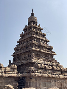 印度泰米尔纳德邦的海岸寺庙遗产雕塑晴天艺术目的地旅行宗教文化游客雕像图片
